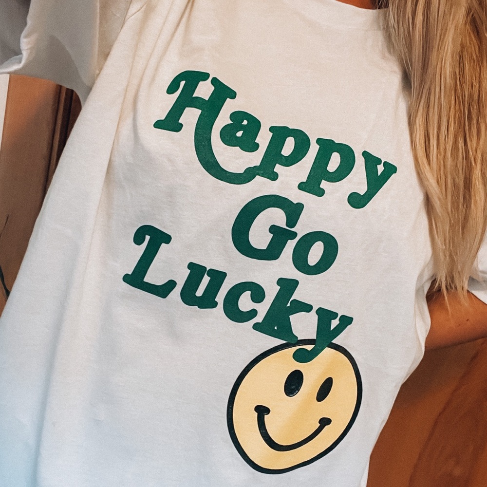 NWOT Happy Go Lucky Tee